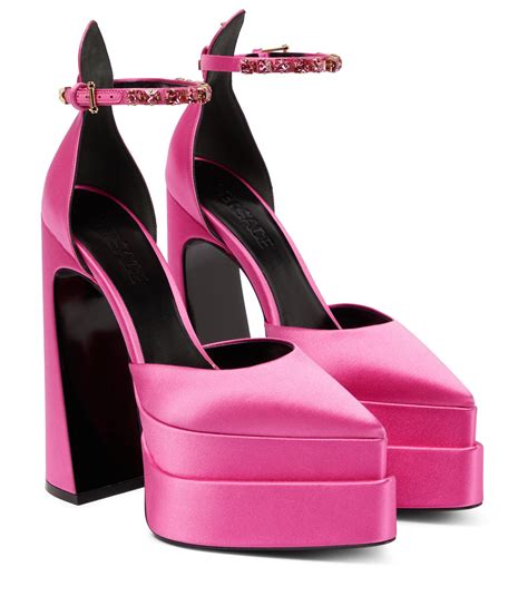 versace hot pink platform heels